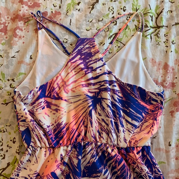 Blue and Orange Palms Dress - Picture 4 of 5